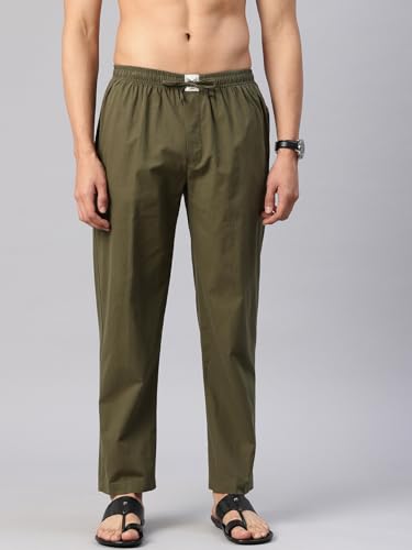 Image of Majestic Man Men Mid Rise Comfort Fit Solid Pure Cotton Casual Style Lounge Pants