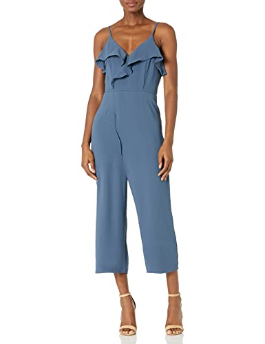 Minuet Ruffled Midi Jumpsuit Mono, Azul, S para Mujer