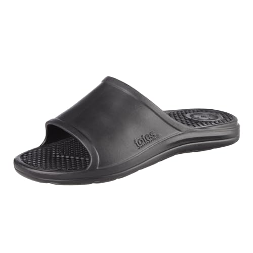 Image of Totes Men's Everywear Slide Sandals Lightweight Waterproof Comfort Slides with Cushioned Footbed for Pool, Beach & Everyday Wear