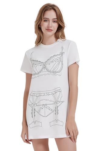 Chemise de nuit femme cadeau original au motif imprimé mignon amusant