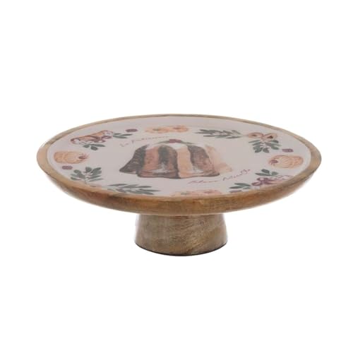 Blanc Mariclò Alzata, alzatina natalizia per dolci, torta, cupcake in legno "La Patisserie", Shabby Chic D30xH10 cm