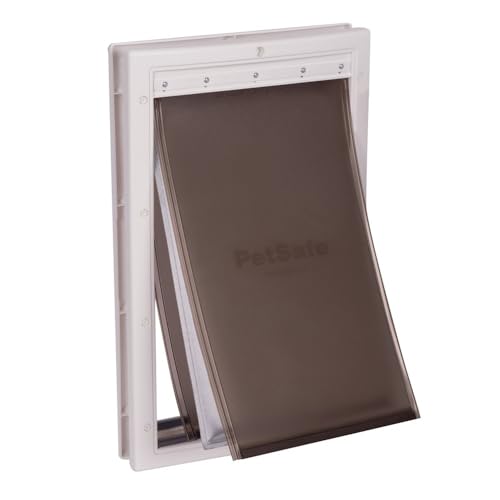 PetSafe - Porte pour Animaux de Compagnie pour Conditions Climatiques Extrêmes - Triple Volet, Économie d'Énergie, Cadre Personnalisable - Grande