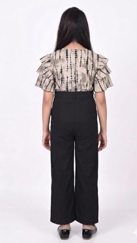 Image of Girls Flared Sleeves Printed Jumpsuit-66