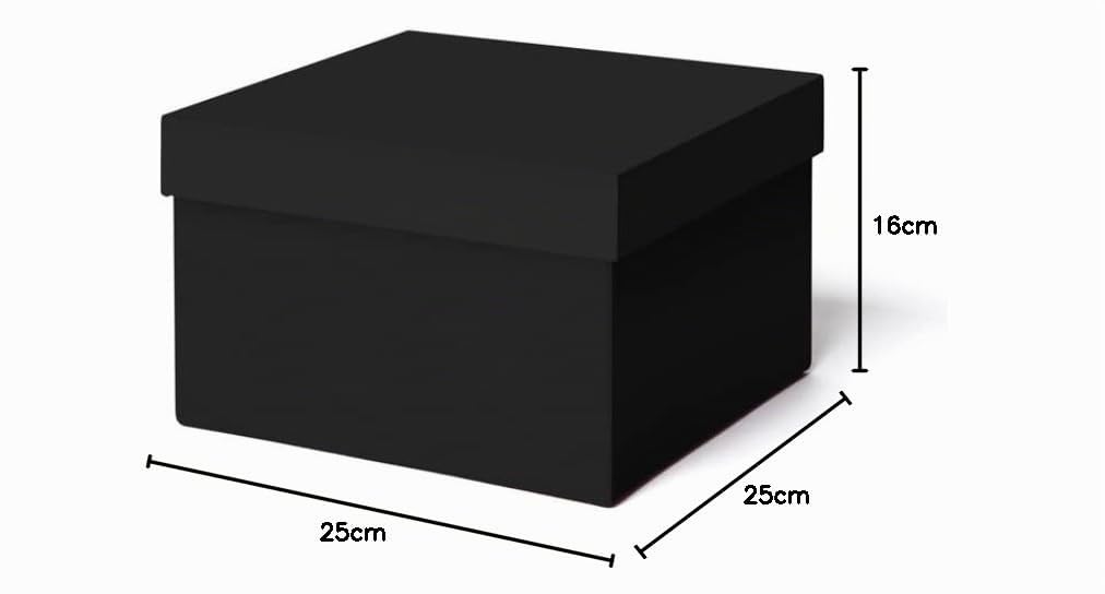 ilo - Scatola per Armadio Rigida con Coperchio cm 25x25 H.16 - Contenitore Portaoggetti Decorativo - Rivestimento Soft Touch Nero, Piacevole al Tatto - Riciclabile e Prodotto in Italia