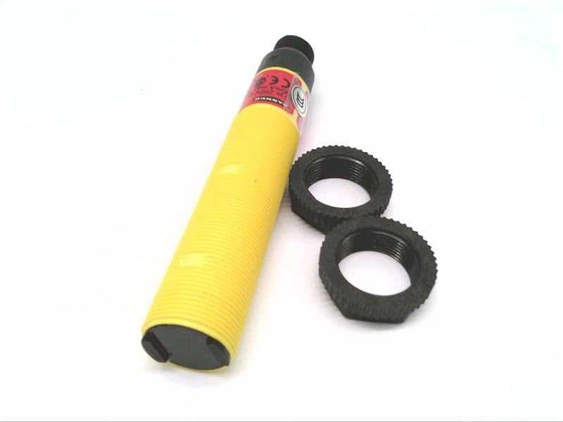 BANNER ENGINEERING S18AW3FF100Q1 (33691), 100 MM RANGE, 4-PIN QUICK DISCONNECT CONNECTOR, BARREL-MOUNT, ENCAPSULATED SENSOR, EZ-BEAM, FIXED FIELD, INPUT: 20-250 VAC, MICRO, S18 SERIES, SOLID-STATE LIG