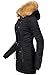 Navahoo Damen Wintermantel Warmer Parka lang mit Kapuze La Viva Schwarz Gr. S