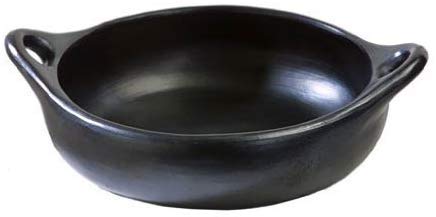 Authentic La Chamba Cazuela with Handles - Elegant, All-Natural Black Clay Round Casserole for Braising, Baking, Roasting - Stovetop & Oven Safe – Earthenware, Handmade in Colombia – Medium, 9" Diameter
