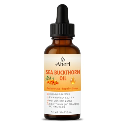 Image of Sea Buckthorn Oil 30 Ml for Face, Skin, Hair & Nails | Pure Cold Pressed | Rich in Omega 3 6 7 9 Fatty Acids Supplement | Anti Aging, Hydrating & Brightening Cold Pressed Sea Buckthorn Pulp Oil | Natural Glow, Repair & Nourishment - (Pack of 1)