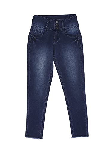 Image of HIGH Star Girls Blue Slim-Fit Stretchable Jeans