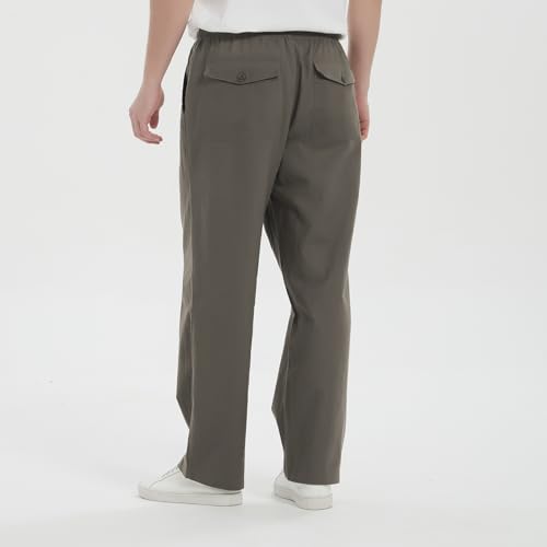 Isle Bay Linens Lightweight Linen Pants for Men - Breathable Beach Casual Pants with Drawstring Waistband3