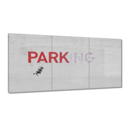 Peinture Banksy Parking 120x60 cm impression sur toile pour décoration murale moderne