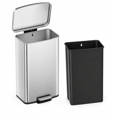 Poubelle cuisine 50l EKO avec pédale robuste et fermeture de couvercle silencieuse