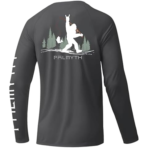 Palmyth Fishing Shirts for Men Long Sleeve UPF 50+ Sun Protection UV T Shirt Tee Bigfoot Rock L Cover