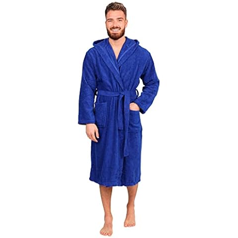 Adore Home Men's 100% Cotton Hooded Bathrobe Cover