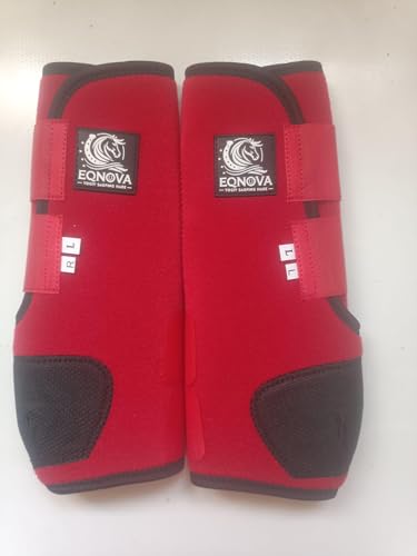 Genérico Protectores de Caballo de Neopreno – Set de 2 – Alta Resistencia y Comodidad – Talla única – Color Rojo