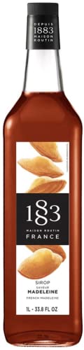 1883 Maison Routin - French Madeline Syrup - Made in France - Glass Bottle | 1 Liter (33.8 oz)