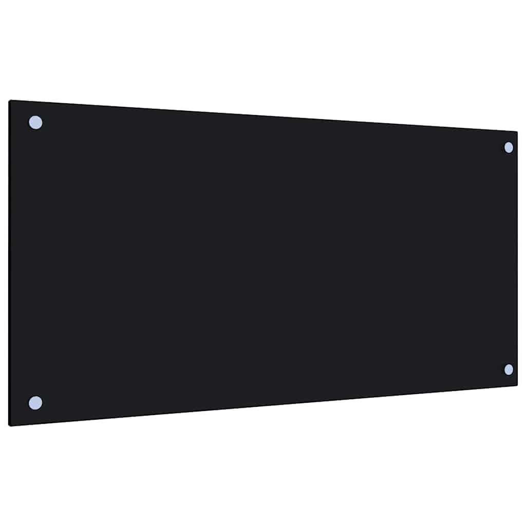 Solivagant Küchenrückwände 2 STK. Schwarz 80x40 cm Hartglas, Küche Esszimmer,Küchenhelfer -utensilien, 10.9 kg-3315798