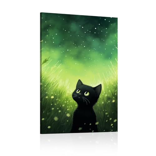 Décoration murale chat poster sur toile 30x50cm peinture chambre