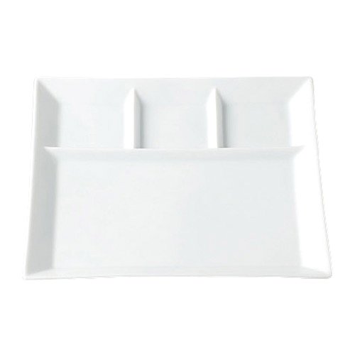 Plato divisor blanco de 25 cm de cerámica miniatura 1