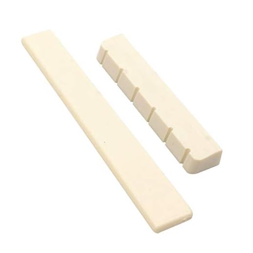 Alnicov Cejilla y puente para guitarra, de hueso de ganado ranurado, para reemplazo de guitarra acústica de 6 cuerdas