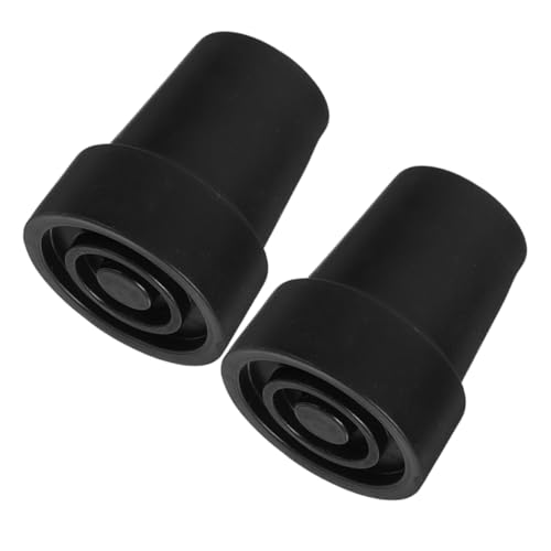 Lurrose 1セット 松葉杖滑り止めマット ハイキングスティックの交換のヒント 杖のヒント 杖の先端のヒント ハイキングポールチップの交換 松葉杖アクセ??サリー ゴム Black 2個