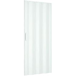 Puerta de fuelle 83 x 214 cm modelo extra estándar de PVC de color blanco con cierre reversible ajustable tanto en altura como en longitud