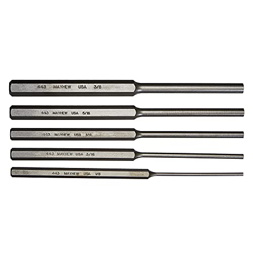 Mayhew Select 76065 446-K Long Pin Punch Kit, 5-Piece