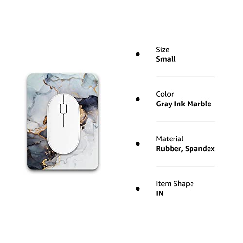 Atufsuat Small Mouse Pad, Mini Mouse Pad 6 X 8 Inch, Thick Rubber Waterproof Mouse Mat, Cute Mousepad For Women Men Kids Wireless Mouse Mini Laptops Keyboard Tray Home Office Travel, Gray Black Marble #TOP7