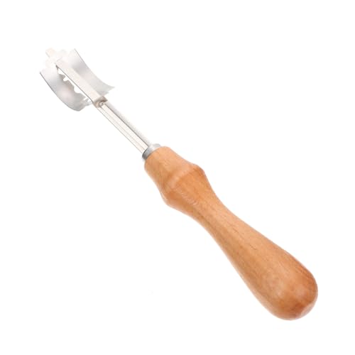 TOYANDONA Cuchillo Cortador de Pan Profesional con Mango Haya Acero Inoxidable Resistente Herramienta para Cortar Masa y Greñar Pan para Uso Doméstico y Repostería