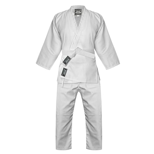 Kevin Stone Kavin Karate Uniform for Kids and Adult Lightweight Karate Gi Student Uniform with Belt for Martial Arts Training (White 2)