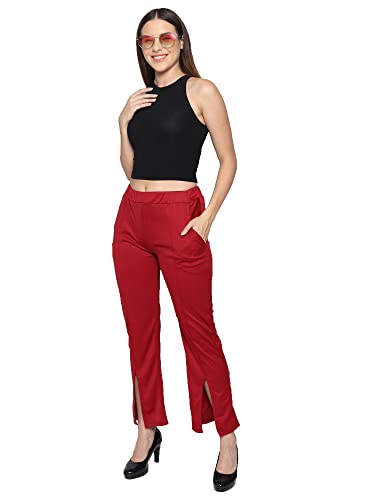 Image of dockstreet Women Polyester Stretchable Loose Fit Trousers