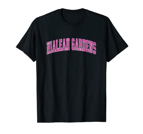 Hialeah Gardens Florida FL Diseño deportivo vintage Rosa Camiseta
