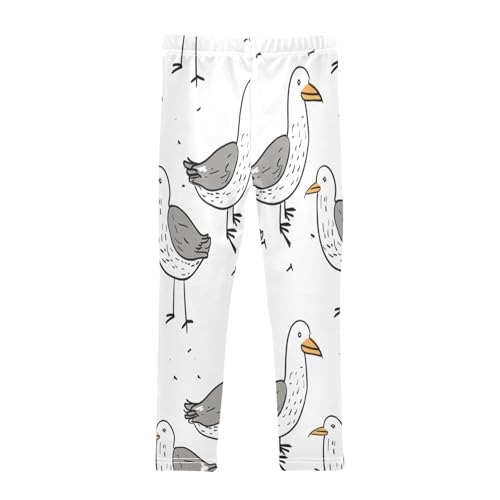 Toddler Girls Leggings Printed Yoga Pants Leggings Grey White Duck for Kids2