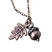 Enchanted Leaves - Copper Acorn Necklace - Cute Fall Acorn Charm Necklace