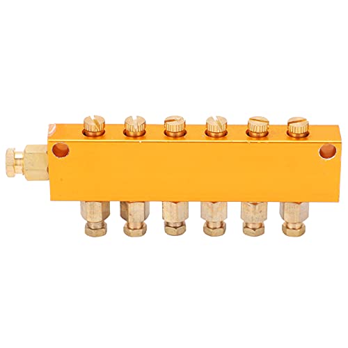 Oil Distributor Manifold, 5/6 Way Oil Distributor Adjustable Brass Lube Piston Separator Flexible...
