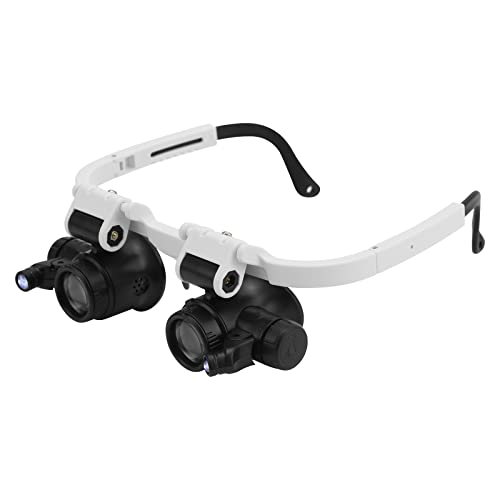 SANON Lupenbrille mit Licht, 8X 15X 23X Lupe mit LED Licht Kopfbandlupe für Elektriker Juweliere Nähen Uhr Verarbeitung Handwerk Installation und Reparatur Cover
