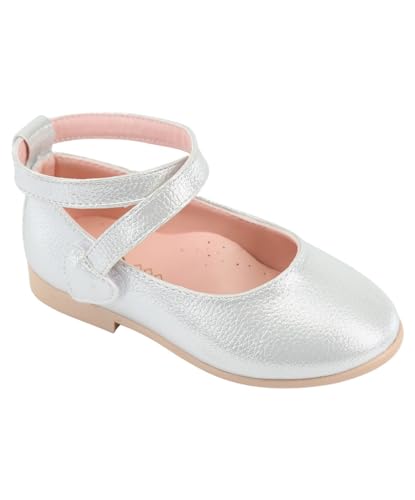 Girls Sparkly Mary Jane Flat Shoes with Criss Cross Strap – for Parties and Everyday wear