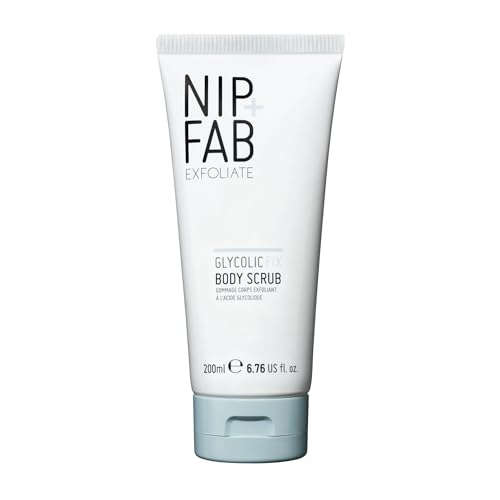 Nip + Fab Glycolic Fix Körperpeeling – AHA Körperpflege mit Salicylsäure – Peeling zur Hauterneuerung bei Keratosis Pilaris & Erdbeerbeinen für glatte Haut, 200 ml