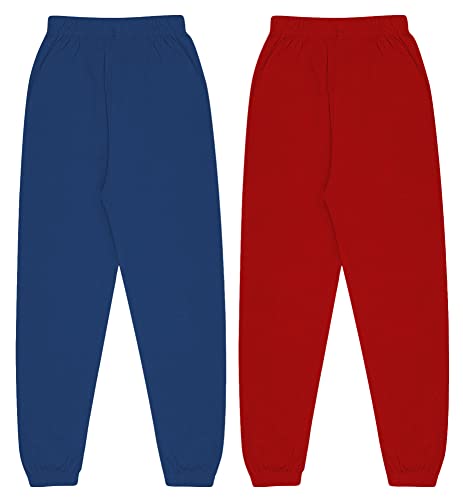 Image of KYDA KIDS Boy's Regular Fit Mid Rise 100% Cotton Track Pant - (Pack of 2)