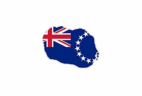 Akachafactory Autocollant Sticker Vinyl Voiture Moto adhesif Carte Drapeau iles île Cook