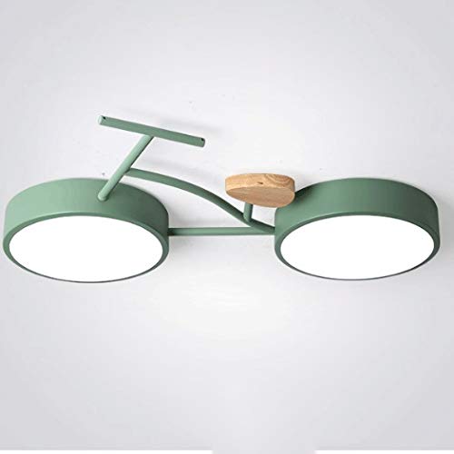 Lámpara de Techo para Bicicleta Infantil, habitación Infantil, habitación del bebé, Luces Decorativas Verdes, Blancas y Grises