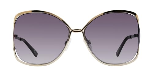 PRIVÉ REVAUX Womens Sunfest/S Round Sunglasses, Gold Silver, 60mm