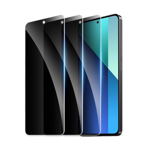 Privacy Screen Protector for Xiaomi Redmi Note 13 5G, Shatterproof Tempered Glass Accessories, Anti Spy Tempered Glass Film, Case Friendly Ultra Resistant 9H Hardness Anti-Glare HD Black -3 Pack