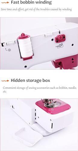 Naaimachine Mini Handmatig Huishoudelijk Elektrisch Handpedaal Dubbele snelheid Dubbele draad Multifunctioneel - Image 5