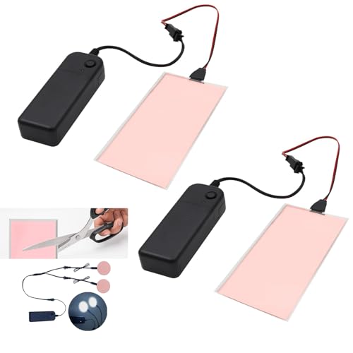 Image of Glowing LED Eyes Cuttable 2PCS 12 * 5cm EL Panel Electroluminescent Light Sheet Decorations Light Lamp Sheet Sheet with Battery Inverter (White)