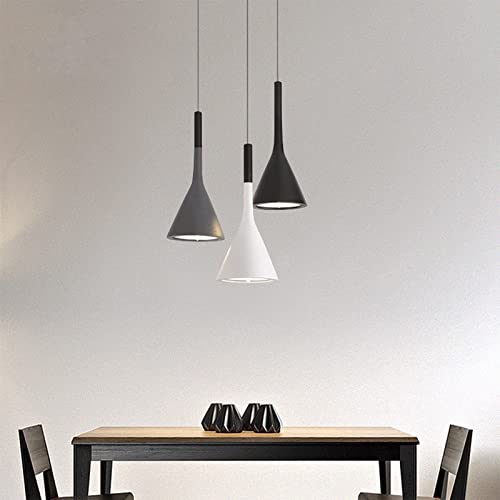 Lampe suspendue moderne industrielle blanche avec câble réglable pour plafond