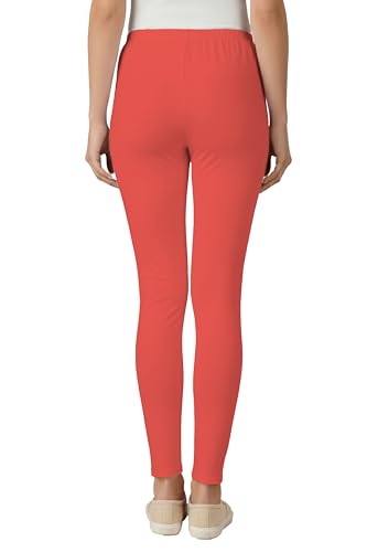 Image of Women's Cotton Lycra Ankle Length Leggings | Regular Rise, Soft 4 Way Stretch Fabric | Casual & Ethnic Wear