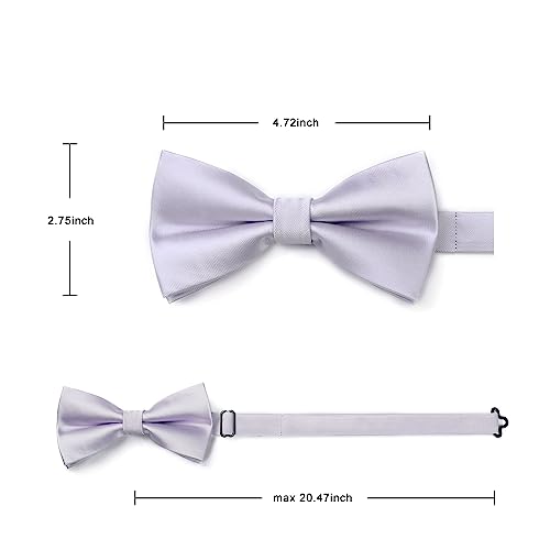 Image of HISDERN Bow Ties for Men Pretied Bowties Classic Formal Business Bow Tie Adjustable Tuxedo Bowtie for Wedding Party