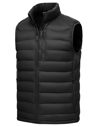 Image of Rdruko Men's Puffer Vest Lightweight Outerwear Winter Warm Outdoor Hiking Casual Vest with 5 Pockets