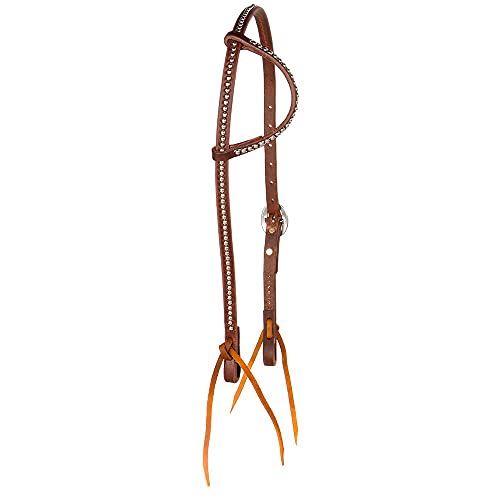 Showman Mini Size Headstall & Breast Collar Set w/Metallic Teal Overlay & Fringe